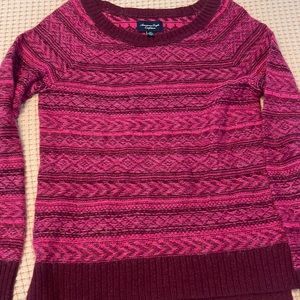 American Eagle Hot pink and Maroon sweater